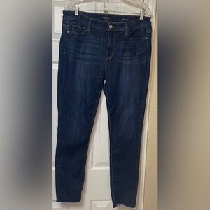 Judy Blue Jeans Womens 15/32 Blue Skinny Fit Stretch Raw Hem Ankle Dark Wash